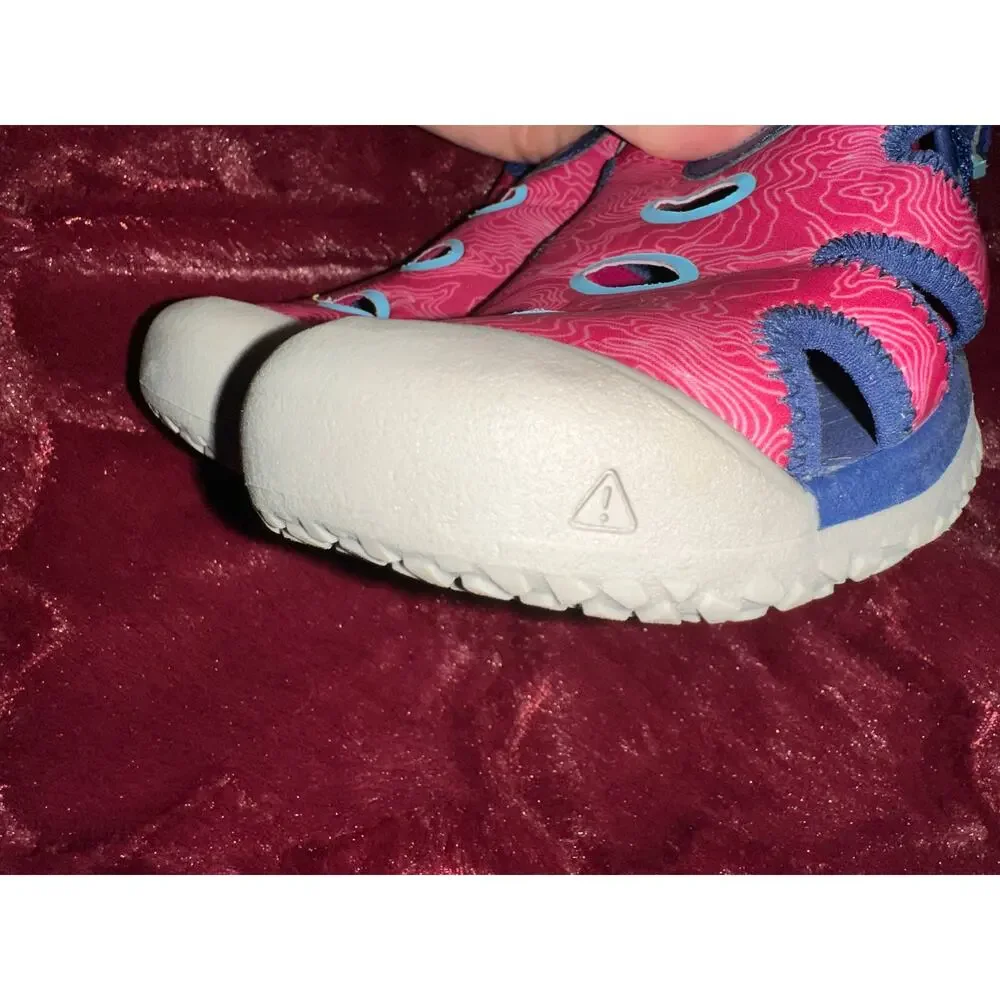 KEEN Girl’s Sandals Anatomic Footbed Waterproof Washable Shoes Pink/Blue Sz 1